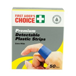 Blue Plastic Strips Waterproof Detectable Pack of 50